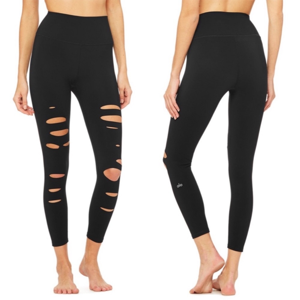 Alo Yoga 7/8 HIGH-WAIST RIPPED WARRIOR LEGGING